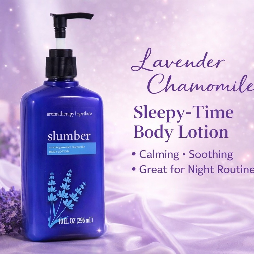 Unwind with the soothing Slumber Lavender Lotion.